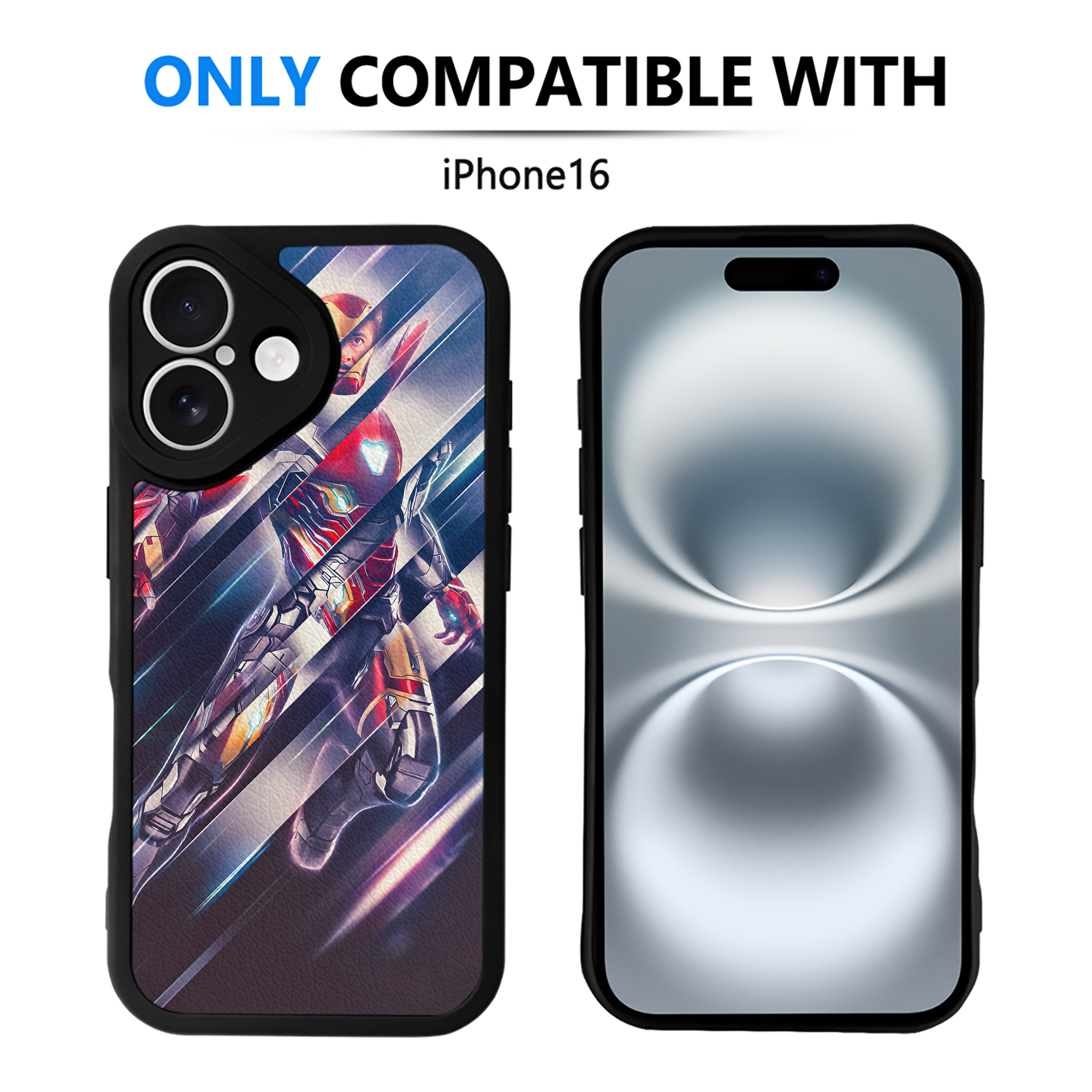 （画像用） アベンジャーズ The Avengers 【iPhone 16シリーズ対応】シリコンスマホケース（レザー調） 材質：シリコン
